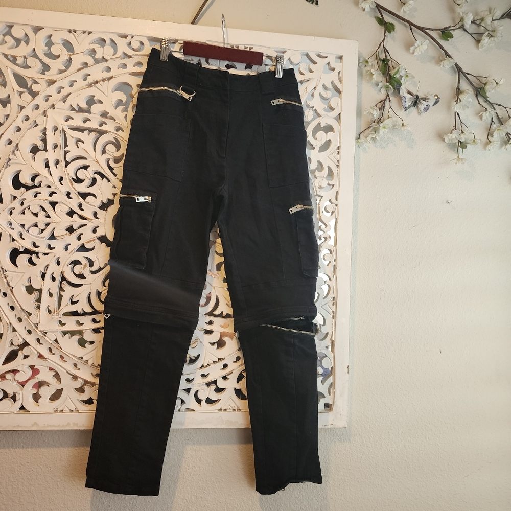 I. AM. Gia Ursa Convertible Cargo Punk Pants Zippers All Over Size Small - Picture 7 of 13